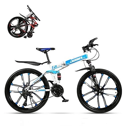 Folding Mountain Bike : QJWM Foldable Mountain Bike 24 / 26 Inches, MTB Bicycle With 3 Cutter Wheel, In Four Colors 3 Speeds 21 / 24 / 27 / 30 Optional