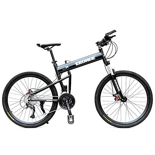 Folding Mountain Bike : QMMD 26-Inch / 29-Inch Mountain Bikes, Men's Foldable Frame Bicycle, Adult Aluminum Frame Mountain Trail Bike, 24-27-30-Speed Hardtail Mountain Bike, Anti-Slip Bikes, 29 Inch blue, 30 speed