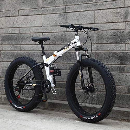 Folding Mountain Bike : QZ Mountain Bikes, Fat Tire Hardtail Men's Snowmobile, Dual Suspension Frame And Suspension Fork All Terrain Mountain Bicycle Adult (Color : E, Size : 21 speed)