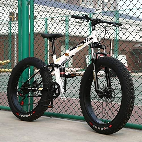 Folding Mountain Bike : RNNTK Men Folding Bike Ultra-light Fat Bike, Comfortable Outdoor Cycling Folded Dual Suspension Mountain Bike, City Outroad Racing Cycling A Variety Of Colors A -7 Speed -24 Inches