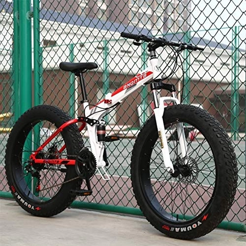 Folding Mountain Bike : RNNTK Men Folding Bike Ultra-light Fat Bike, Comfortable Outdoor Cycling Folded Dual Suspension Mountain Bike, City Outroad Racing Cycling A Variety Of Colors C -27 Speed -24 Inches