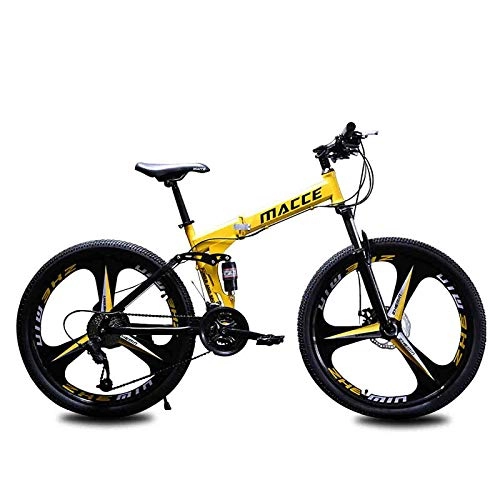 Folding Mountain Bike : Road Bike Outdoor Sports Folding Mountain Bike, 24 / 26 Inch 21 / 24 / 27 Speed Variable Speed Dual Shock-absorbing Front And Rear Disc Brakes, Outdoor Sports Mountain Bike (Color : D, Size : 24