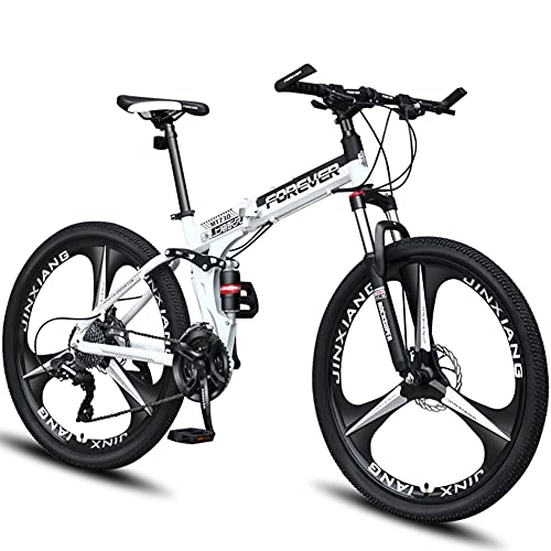 Folding Mountain Bike : RSTJ-Sjef 27 Speed 26 Inch Mountain Bike for Men Women Adult, Foldable High Carbon Steel Trail Bicycle with Hydraulic Disc Brake And Central Shock Absorber, 24 speed