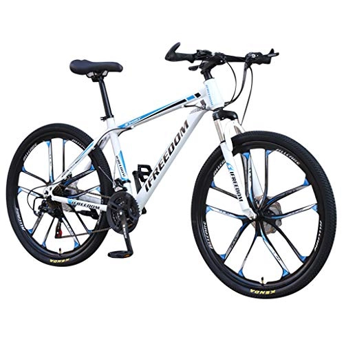 Folding Mountain Bike : Salalook 26Inch Mountain Bike, MTB Bicycle, Mountain Bicycle for Adult Student Outdoors, High-carbon Steel Hardtail Mountain Bike, 21 Speed (Blue)