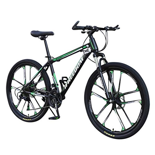 Folding Mountain Bike : Salalook 26Inch Mountain Bike, MTB Bicycle, Mountain Bicycle for Adult Student Outdoors, High-carbon Steel Hardtail Mountain Bike, 21 Speed (Green)