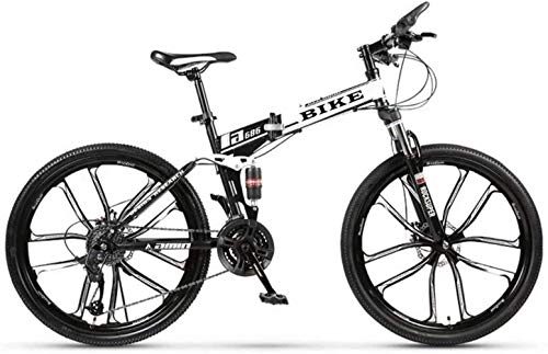 Folding Mountain Bike : SEESEE.U Foldable MountainBike 24 / 26 Inches, MTB Bicycle Foldable Mountain Bikes with Kettle frame Adjustable Seat for Women Men Girls Boys, 24-stage shift, 24inches