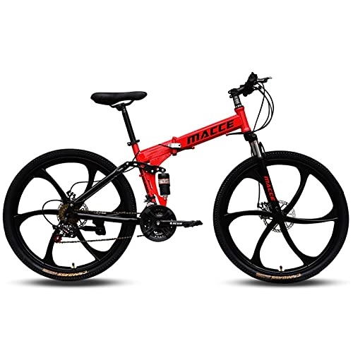 Folding Mountain Bike : SHZBCDN 26-inch 27-speed Junior Student Cycling Women's Adult Off-Road Racer Mountain Bikes Are Foldable, Seat Height Can Be Adjusted