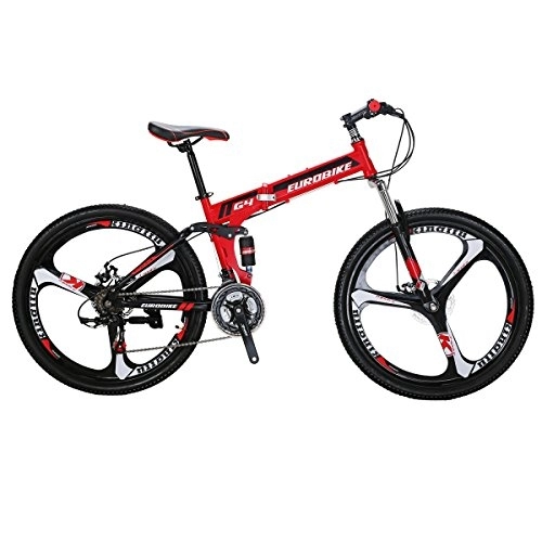 Folding Mountain Bike : SL Folding Bike G4 Mountain Bike 26 Inches 3-Spoke bike folding bicycle mountain bike red(RED)