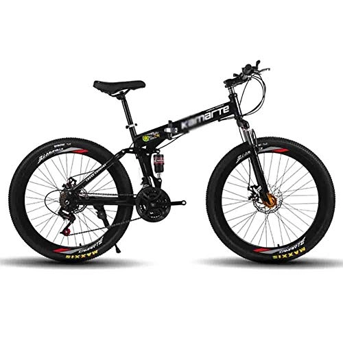 Folding Mountain Bike : SOAR Adult Mountain Bike Bicycle MTB Adult Foldable Mountain Bike Folding Road Bicycles For Men And Women 26In Wheels Adjustable Speed Double Disc Brake (Color : Black, Size : 21 speed)