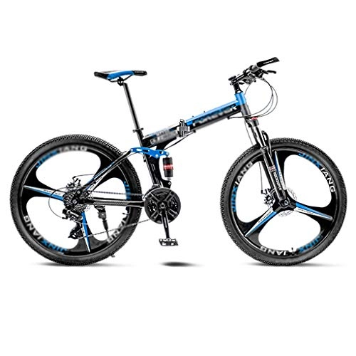 Folding Mountain Bike : SOAR Adult Mountain Bike Mountain Bike Folding Road Bicycle Men's MTB 21 Speed Bikes Wheels For Adult Womens (Color : Blue, Size : 24in)