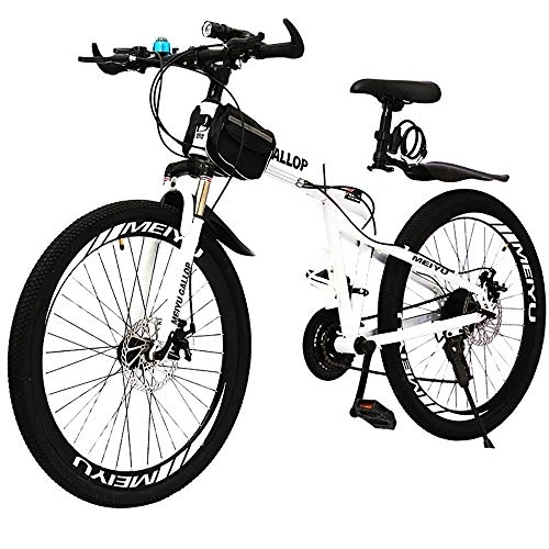 Folding Mountain Bike : STRTG Folding Bike, Folding Mountain Bike, Adult MTB Foldable Bicycle, Folding Outroad Bicycles, 21 * 24 * 27 * 30-Speed, 24 * 26-inch Wheels Outdoor Bicycle