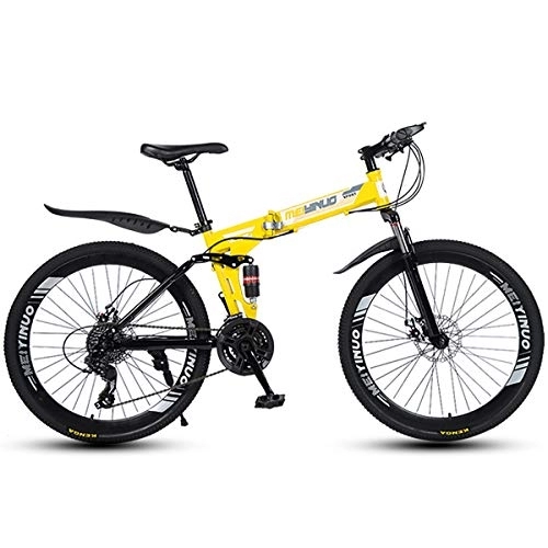Folding Mountain Bike : STRTG Men and Women Folding Bike, Folding Outroad Bicycles, Adult Mountain Bikes, Folded Within 15 Seconds, 21 * 24 * 27-Speed, 26-inch Wheels Outdoor Bicycle
