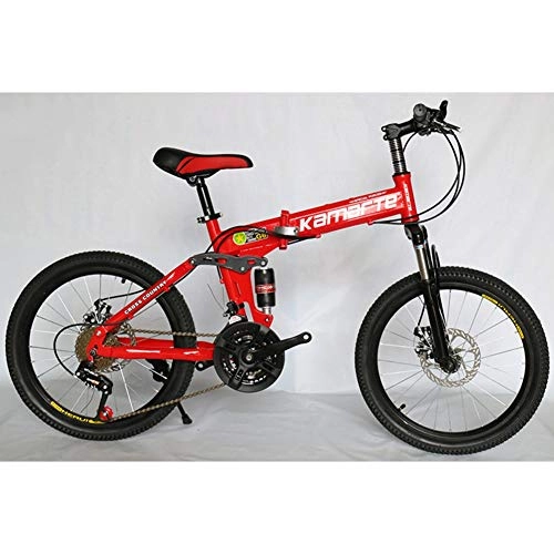 Folding Mountain Bike : Student Folding Bicycles, Children's Foldable Bikes Double Shock Absorber Mountain 21 Speed Men And Women Adults Folding Bicycles Foldable Bikes