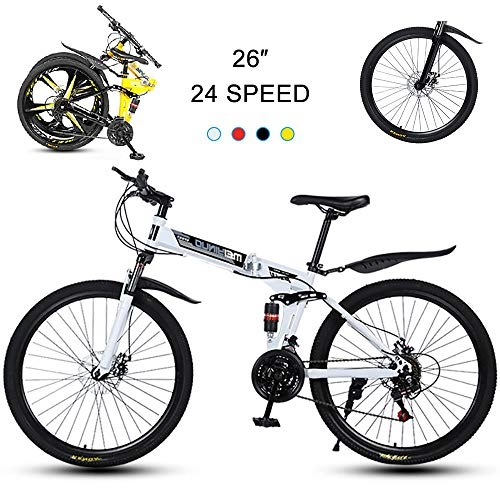 Folding Mountain Bike : Super-ZS Foldable Mountain Bike, 26-inch 30-knife Spoke Wheels Mechanical Dual Disc Brakes (front / center Shock) 24-speed Outdoor Off-road Bike