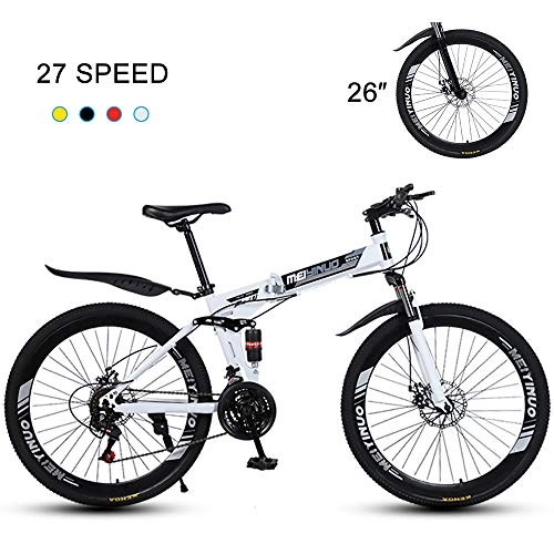 Folding Mountain Bike : Super-ZS Foldable Mountain Bike, 26-inch 40-knife Spoke Wheels Mechanical Dual Disc Brakes (front / center Shock) 27-speed Outdoor Off-road Bike
