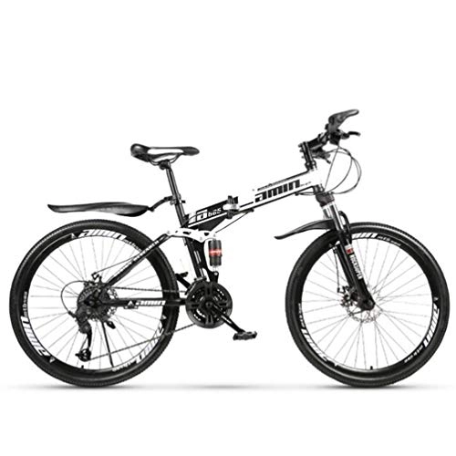 Folding Mountain Bike : Tbagem-Yjr 260inch Wheel Folding Mountain Bicycle Bike, Sports Leisure Off Road Bike For Adults (Color : Black, Size : 21 speed)