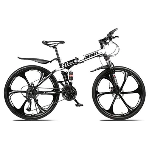 Folding Mountain Bike : Tbagem-Yjr Portable Folding Sports Leisure Freestyle Mountain Bike, 26 Inch Off Road Bicycle (Color : Black, Size : 27 speed)