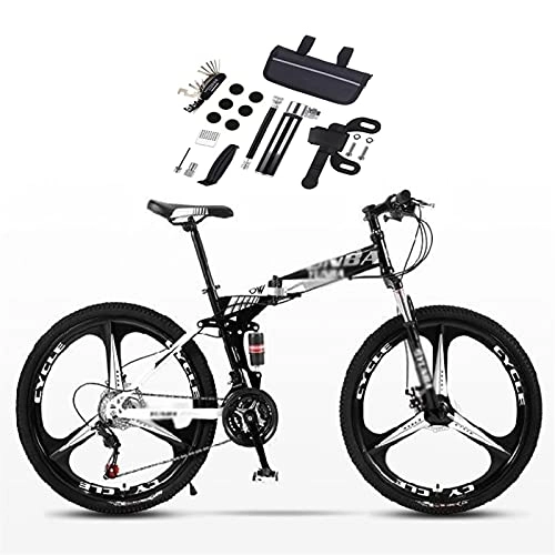 Folding Mountain Bike : Tbagem-Yjr Version Bicycle 26 Inches, 3 Knife Wheel Flagship Full Suspension MTB Foldable Frame Mountain Bike Color: A-D (Color : B)