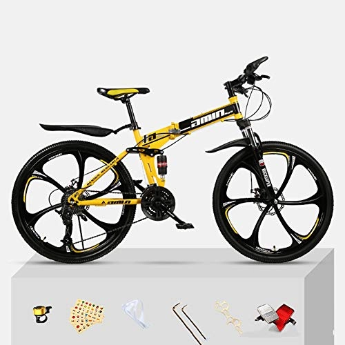 Folding Mountain Bike : TBAN Folding Mountain Bikes, Bicycles, Male And Female Students Cycling, Adult 26-Inch, Shock-Absorbing Speed Racing, C, 30speed
