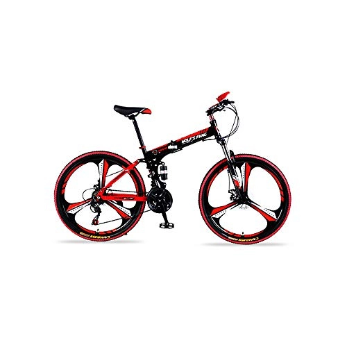 Folding Mountain Bike : TDPQR Folding Mountain Bike 26 Inch 21 Speed, Front and Rear Shock Absorbers Bicycle Dual Disc Brakes Road Bikes Racing Cross Country Bicycle