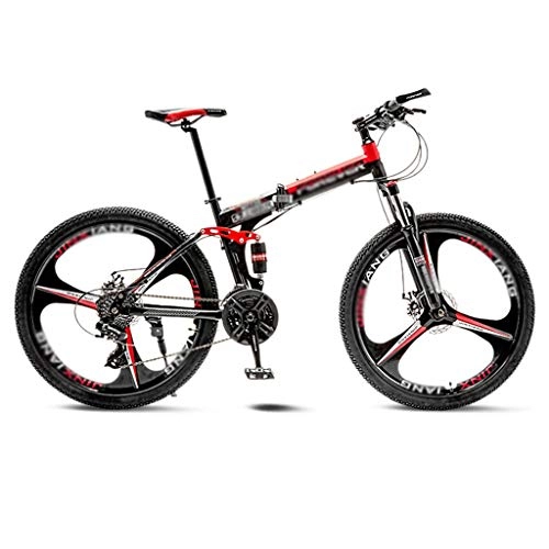 Folding Mountain Bike : TOOLS Off-road Bike Mountain Bike Folding Road Bicycle Men's MTB 21 Speed Bikes Wheels For Adult Womens (Color : Red, Size : 26in)