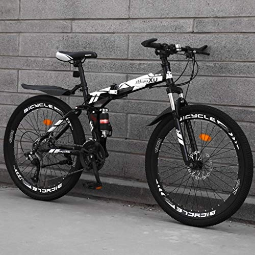 Folding Mountain Bike : TXTC Shock Speed Mountain Bike Bicycle Double Brake Folding Bike 24 / 26 Inch Wheel Dual Disc Brakes Men's Mountain Bike (21 / 24 / 27 / 30 Variable Speed) (Color : D-24in, Size : 24 speed)