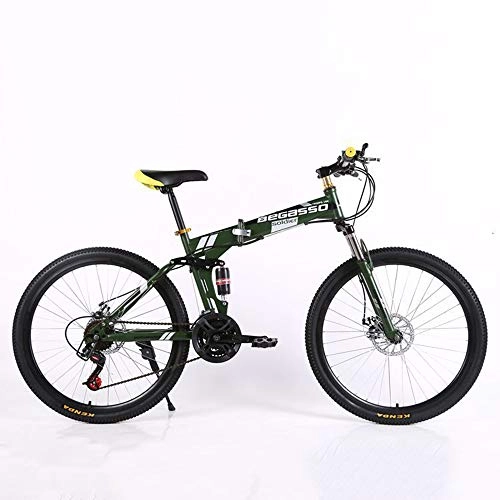 Folding Mountain Bike : VANYA Disc Brake Folding Mountain Bike 26 / 24 Inch 27 Speed Commuting Bicycle Variable Speed Shock Absorption Off-Road Cycle, Black, 26inches