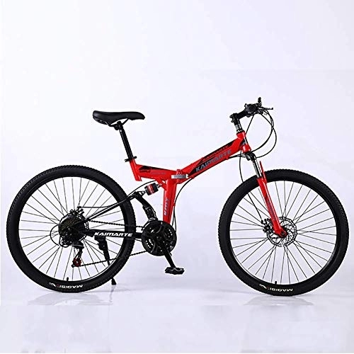 Folding Mountain Bike : WEHOLY Bicycle Mountain Bike, High Carbon Steel Folding Bike Mountain Bike 21 Speeds Mens MTB Bike 26 Inch Road Bicycle Bike Pedals with Disc Brakes and Suspension Fork