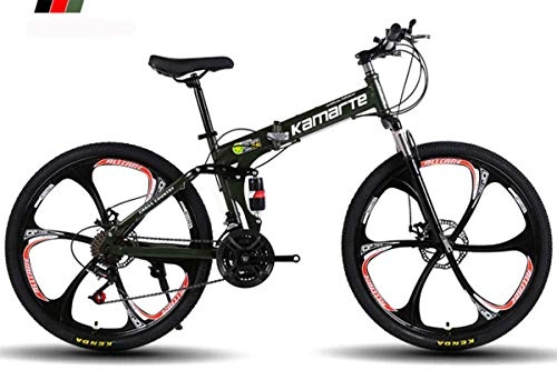 Folding Mountain Bike : WSFF-Fan Mountain bike Folding bicycle 24-26 inch wheel, three shifting options (21-24-27), off-road special tire, Black, 24" 24speedchange