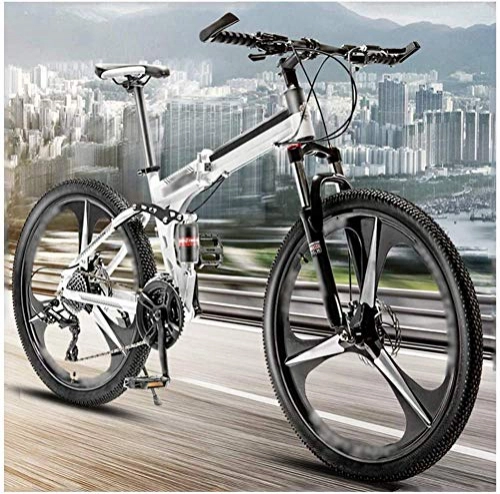 Folding Mountain Bike : WSJYP Country Mountain Bike 24 / 26 Inch, Thickened Carbon Steel Frame with Double Disc Brake, Adult MTB, Hardtail Bicycle, 21 / 24 / 27 / 30 speeds, 27 speed-24 Inch