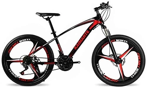 Folding Mountain Bike : Wyyggnb Mountain Bike, Folding Bike Unisex Mountain Bike 21 / 24 / 27 Speed High-Carbon Steel Frame 26 Inches 3-Spoke Wheels With Disc Brakes And Suspension Fork (Color : Red, Size : 24 Speed)