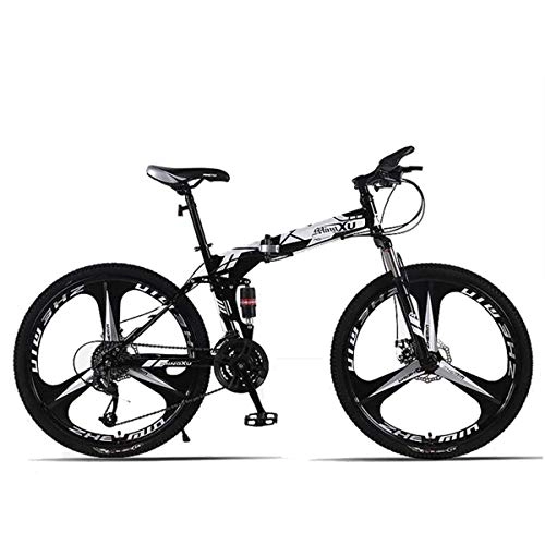 Folding Mountain Bike : WZB 26" 27-Speed Folding Mountain Trail Bicycle, Compact Commuter Bike, Shimano Drivetrain for Adult, YouthBoys and Girls, 2, 21Speed