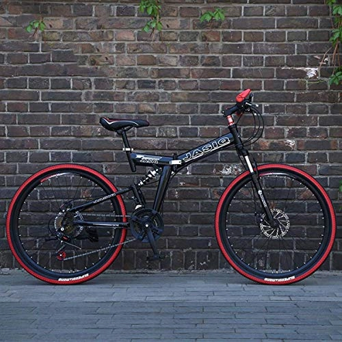Folding Mountain Bike : WZB Foldable Portable Bicycle, 26 Inch Mountain Bike with 27-Speed Shimano Variable Speed Bicycle for Height 120-145cm, 11, 27Speed