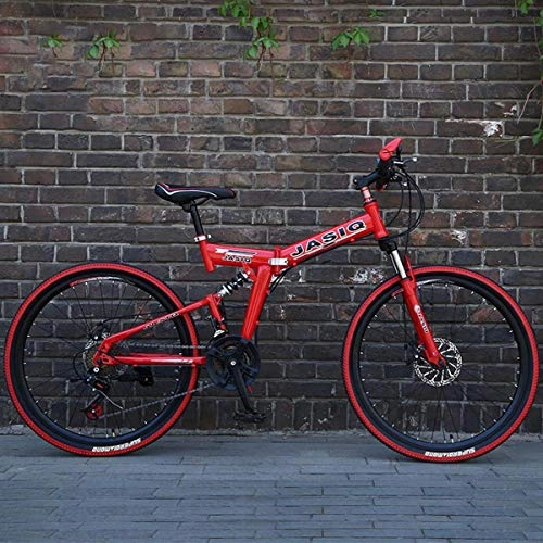 Folding Mountain Bike : WZB Folding Mountain Bike with 26" Super Lightweight Magnesium Alloy, Premium Full Suspension and Shimano 21 Speed Gear, 14, 24
