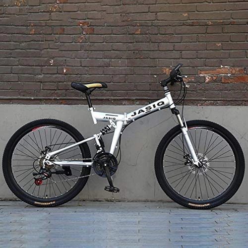 Folding Mountain Bike : WZB Folding Mountain Bike with 26" Super Lightweight Magnesium Alloy, Premium Full Suspension and Shimano 21 Speed Gear, 15, 24
