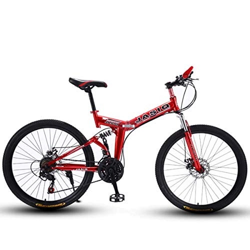 Folding Mountain Bike : WZB Folding Mountain Bike with 26" Super Lightweight Magnesium Alloy, Premium Full Suspension and Shimano 21 Speed Gear, 3, 24
