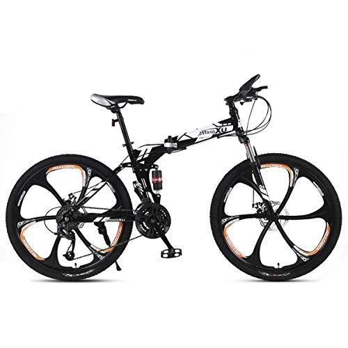 Folding Mountain Bike : WZB Mountain Bike / Bicycles Black 26'' wheel Lightweight Steel Frame 21 / 24 / 27 Speeds SHIMANO Disc Brake, 9, 21speed