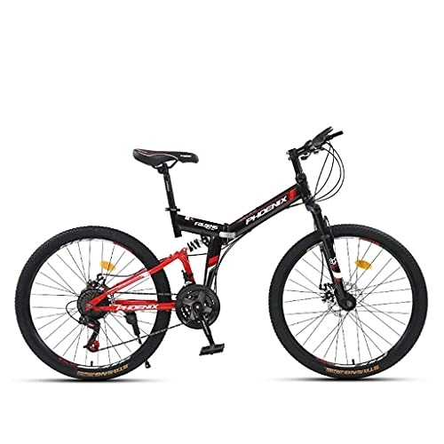 Folding Mountain Bike : XBSXP 26 Inch Mountain Bike 24-Speed Gears Adult Student Outdoors Sport Road Bikes Exercise Lightweight Folding Bicycle
