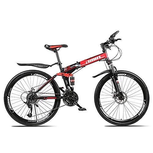 Folding Mountain Bike : Xiaochao Mountain Bike, 30-Speed High Carbon Steel Variable Speed Bicycle, 26 Inch Double Shock Absorption Folding Bicycle