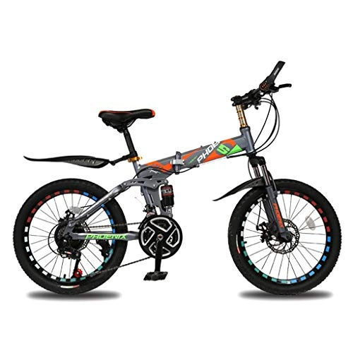 Folding Mountain Bike : Xiaoping 20-inch Variable Speed Folding Mountain Bike Commuter Folding Bike (Color : 1)
