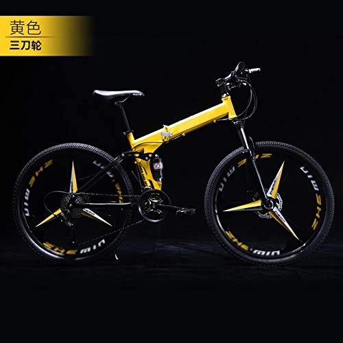 Folding Mountain Bike : Xinyexinwang 21 Speed Folding Mountain Bike Bicycle Male And Female Student Shift Double Shock Absorber Adult S-Foldable Bike Dual Disc Braking (165 * 60 * 94cm)