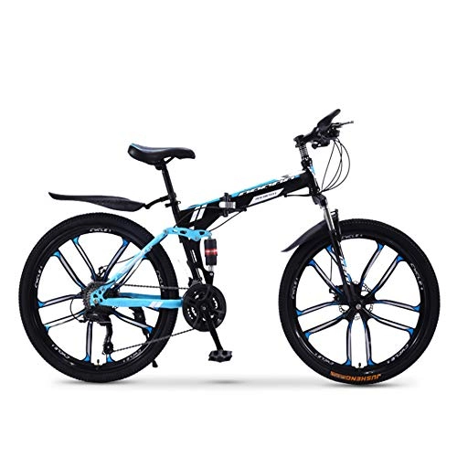 Folding Mountain Bike : XWDQ Folding Mountain Bike Bicycle 20 / 24 / 26 Inch Male And Female Students Variable Speed Double Shock Absorption Adult, 24inch, 27speed