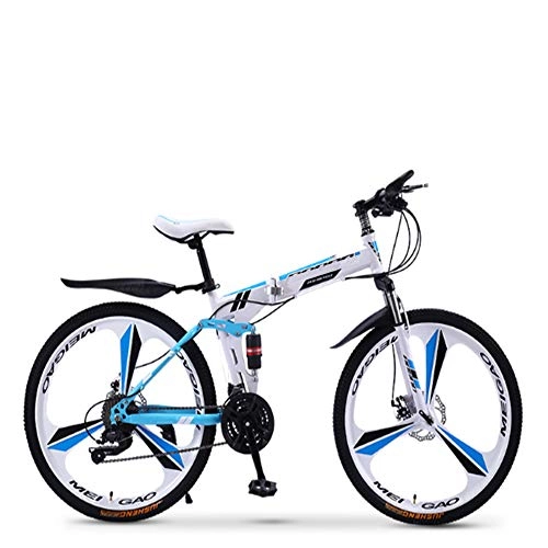 Folding Mountain Bike : XWDQ Folding Mountain Bike Bicycle 21 / 24 / 27 / 30 Speed Men And Women Speed Student Adult Bicycle Double Shock Racing, 20inch, 21speed