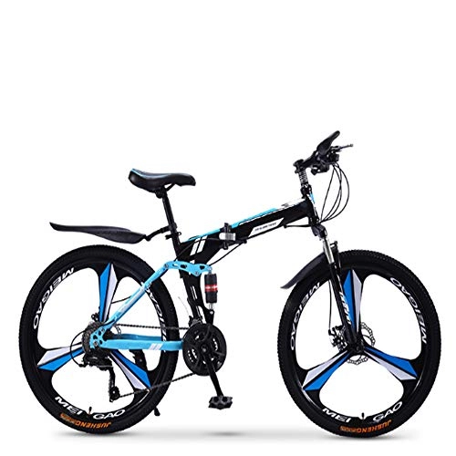 Folding Mountain Bike : XWDQ Folding Mountain Bike Bicycle 21 / 24 / 27 / 30 Speed Men And Women Speed Student Adult Bicycle Double Shock Racing, 26inch, 24speed