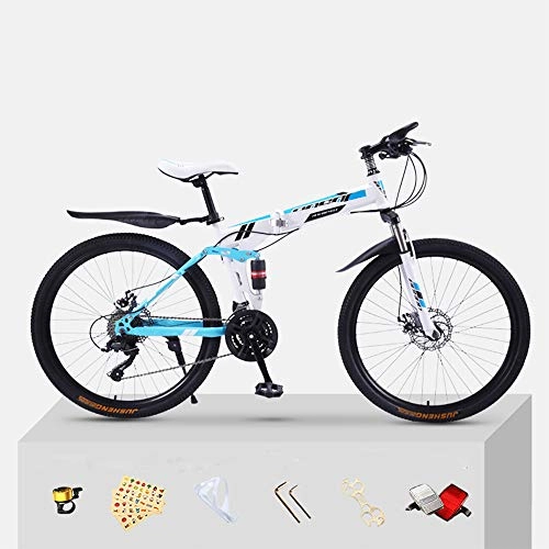 Folding Mountain Bike : XWDQ Mountain Bike Bicycle Adult Folding 20 / 24 / 26 Inch Double Shock-Absorbing Off-Road Speed Racing Boys And Girls Bicycle, 26inch, 30speed
