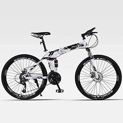 Folding Mountain Bike : Y-PLAND 26 Inch Foldable Bicycle, Folding Bike for Ladies and Men, Folding Bike for Adults Suitable for Men Women Maximum Load 200Kg.-White_26 inches