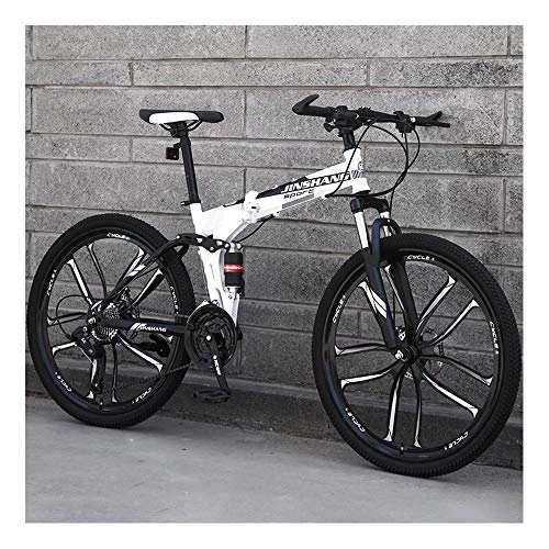 Folding Mountain Bike : YCHBOS 24 / 26 Inch Full Suspension Lightweight Mountain Bike Men, 27 Speed Mountain Bike Adult Folding, MTB with Dual Disc Brakes and Adjustable Seat, Mountain BicycleA-26 inch