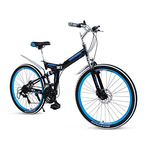 Folding Mountain Bike : YHANS Folding Bicycles, 24 In / 26 in Carbon Steel Mountain Bike Waterproof Sealed Bottom Bracket Double Disc Brake System Make Riding Safer, 26 inches