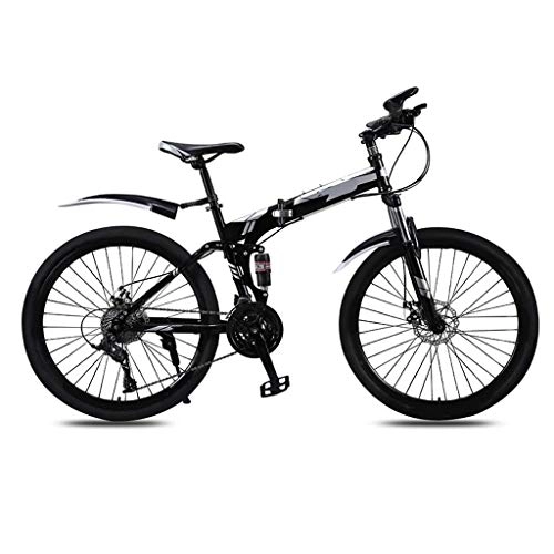 Folding Mountain Bike : YLJYJ Folding Mountain Bike Bicycle For Men And Women Adult Variable Speed Double Shock Absorber Adult Student Ultra Light(21 / 24 / 27 Speed)