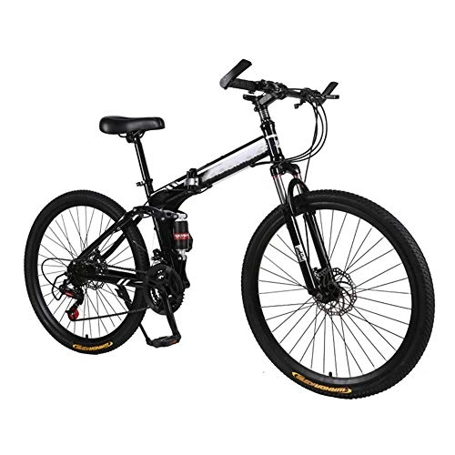 Folding Mountain Bike : YOUSR Bike to Go Folding Bicycle 20"Wheel, Rear Hydraulic Shock Suspension, Foldable Pedals, Aluminum Alloy Bicycle Frame, Black